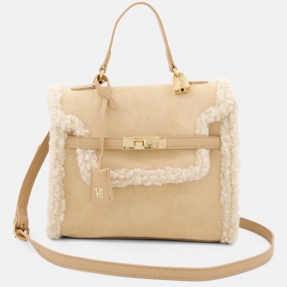 Badgley Mischka Vegan Leather Beige Handbag - Picture 7 of 7